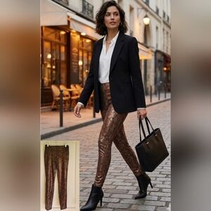 🤎NWOT Mother High Waisted Seamless Looker Ankle Python Print Leggings, Size 28